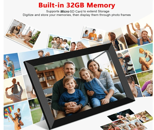 Frameo storage and sharing options