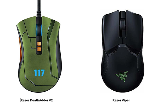 Photo showing Razer Viper and DeathAdder V2 gaming mice