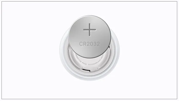 iPhone showing AirTag new battery placement.