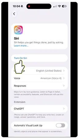 iPhone showing Siri interface.